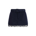 Self-Portrait Blue Wool Oves Aries Bermuda Shorts