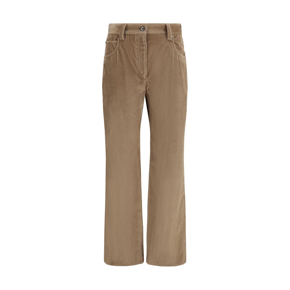 Brunello Cucinelli Brown Cotton Casual Pants