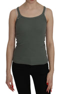 PINK MEMORIES Green Spaghetti Strap Slim Fit Casual Tank Top Blouse