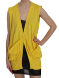 PINK MEMORIES Yellow 100% Cotton Sleeveless Cardigan Top Vest