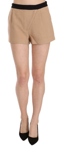 Costume National Shorts Beige Cotton Mid Waist Mini Short