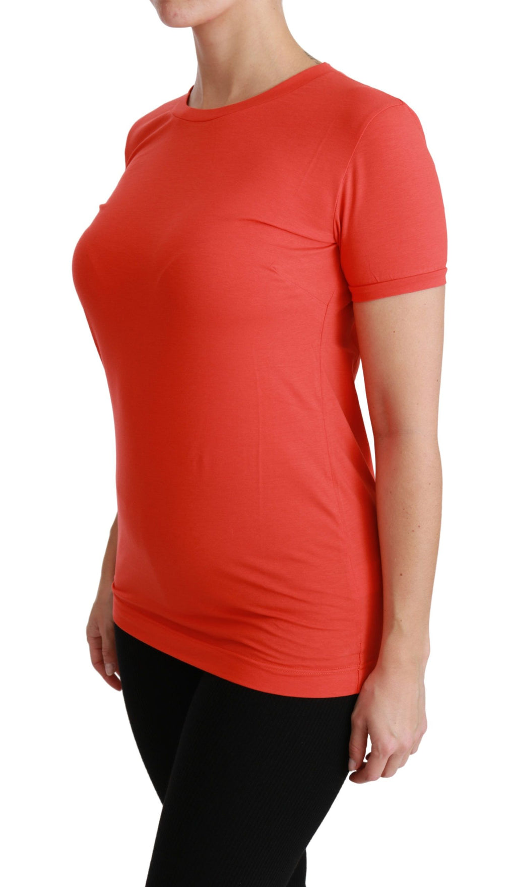 Dolce & Gabbana Red Crewneck Short Sleeve T-shirt Cotton Top