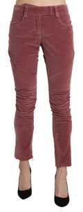 Ermanno Scervino Red Mid Waist Skinny Cotton Pants