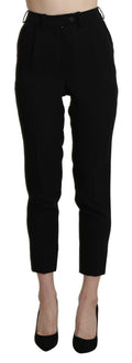 BENCIVENGA Black High Waist Skinny Cropped Dress Trouser Pant