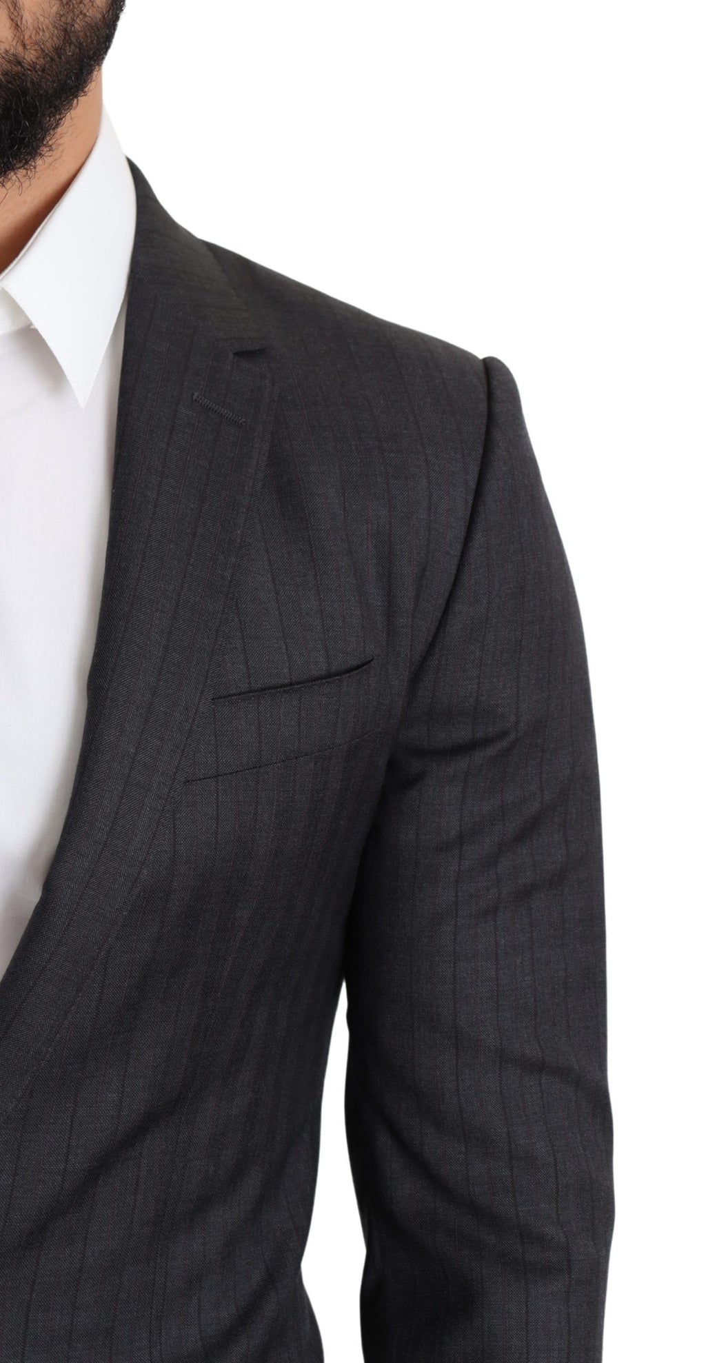 Dolce & Gabbana Dark Gray Wool Single Breasted Coat MARTINI Blazer