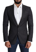 Dolce & Gabbana Dark Gray Wool Single Breasted Coat MARTINI Blazer