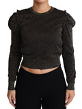 Dolce & Gabbana Black Gold Cropped Women Pullover Sweater