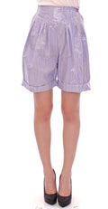 Licia Florio Purple Above-Knee Wrap Shorts