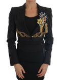 Dolce & Gabbana Dark Gray Crystal Fairy Tale Blazer Jacket