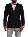 Dolce & Gabbana Dark Gray Dotted Double Breasted MARTINI Jacket