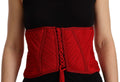 Dolce & Gabbana Red Corset Belt Stretch Waist Strap Silk Top