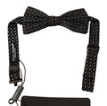 Dolce & Gabbana Dark Gray 100% Silk Adjustable Neck Papillon Tie