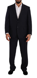 Domenico Tagliente Blue Polyester Single Breasted Formal Suit