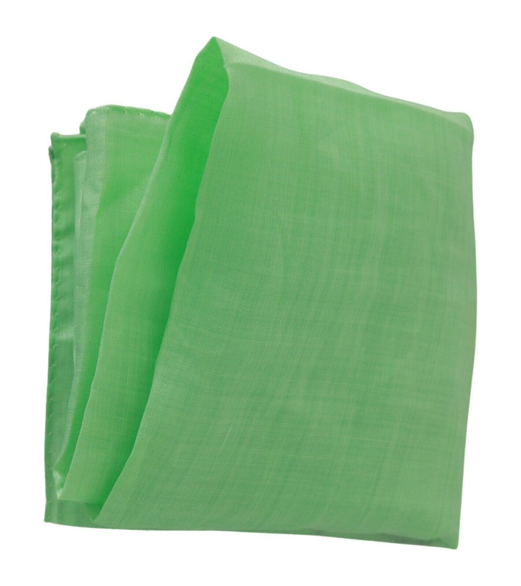 Versace Apple Green Linen Square Foulard Head Wrap Scarf