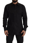 Dolce & Gabbana Black GOLD Slim Fit Tuxedo Dress Shirt