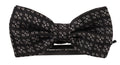 Dolce & Gabbana Dark Gray White Polka Dot 100% Silk Neck Papillon Tie