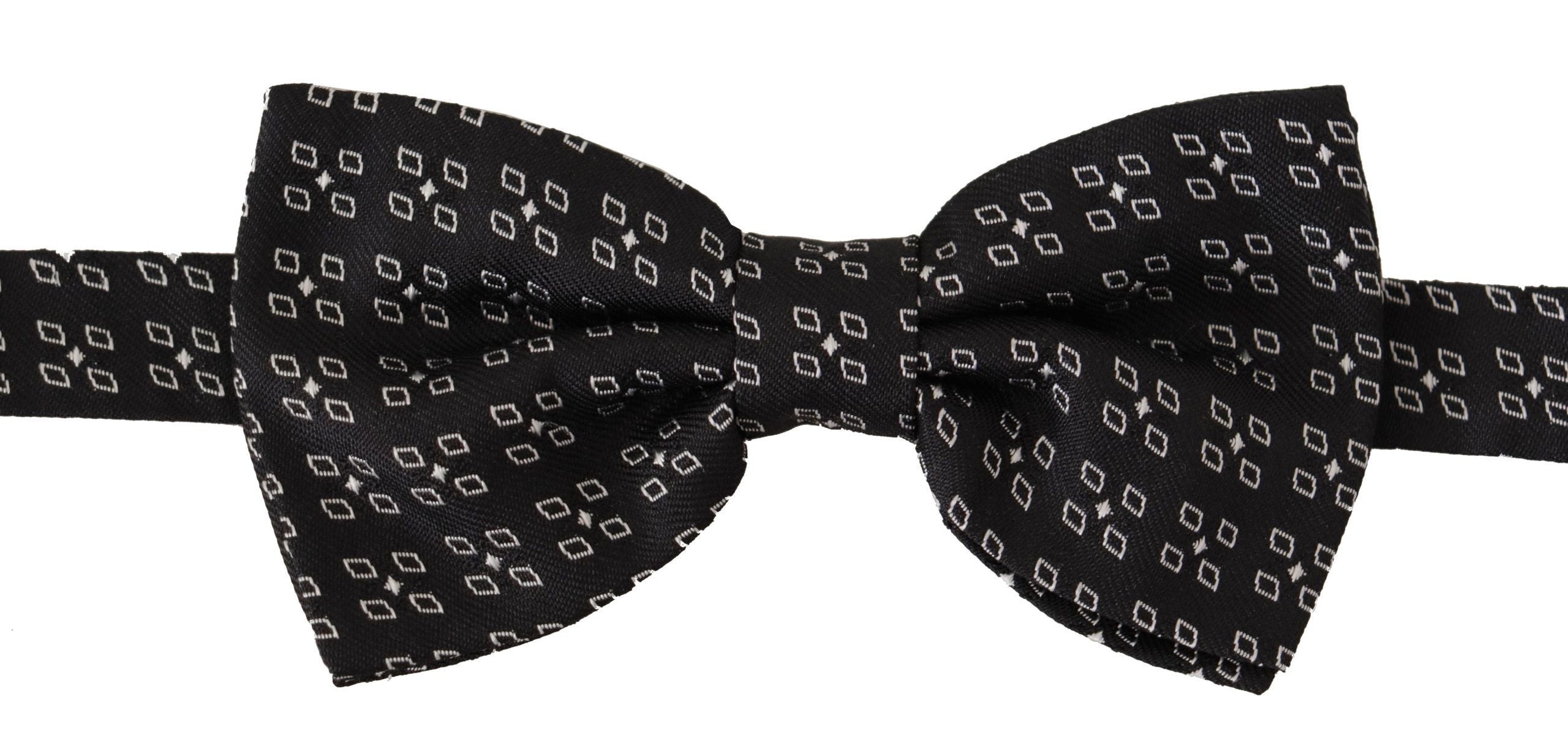 Dolce & Gabbana Dark Gray White Polka Dot 100% Silk Neck Papillon Tie