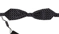 Dolce & Gabbana Dark Gray White Round 100% Silk Neck Papillon  Tie