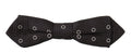 Dolce & Gabbana Dark Gray White Polka Dot 100% Silk Neck Papillon Tie