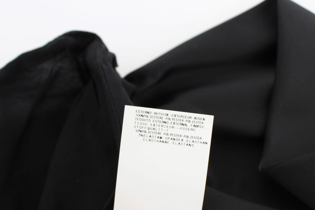 Exte Black Neck Wrap Top Blouse