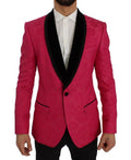 Dolce & Gabbana Pink Floral Brocade Slim Blazer Jacket