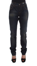John Galliano Blue Wash Cotton Blend Boyfriend Fit Jeans