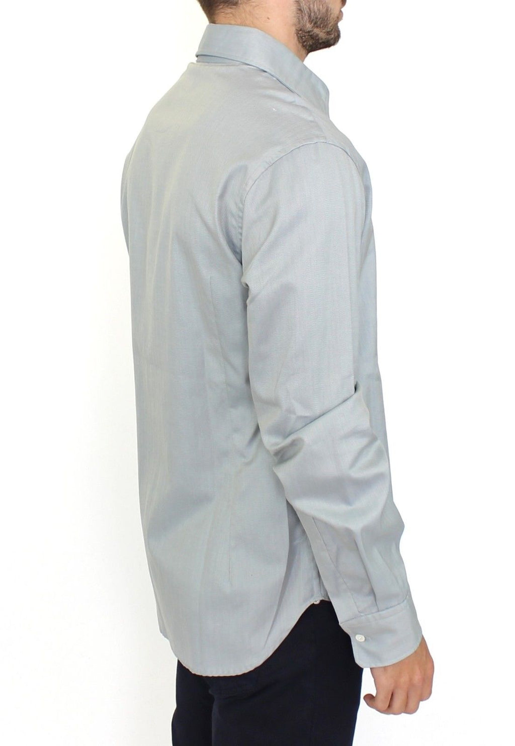 Ermanno Scervino Gray Cotton Long Sleeve Casual Shirt Top