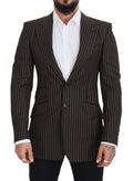 Dolce & Gabbana Dark Gray Stripes Single Breasted Blazer