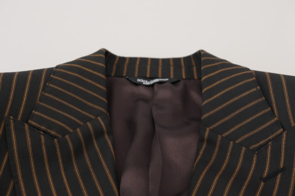 Dolce & Gabbana Dark Gray Stripes Single Breasted Blazer