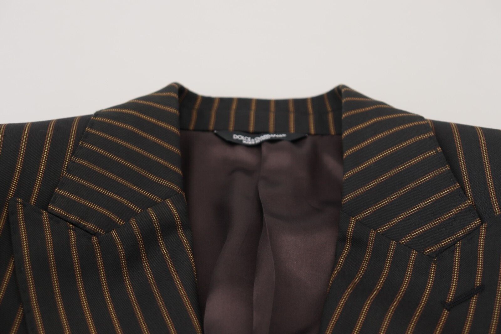 Dolce & Gabbana Dark Gray Stripes Single Breasted Blazer