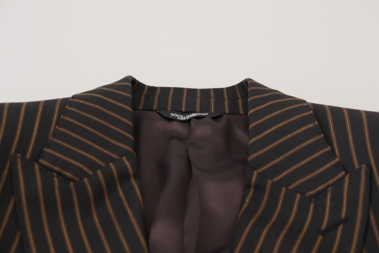 Dolce & Gabbana Dark Gray Stripes Single Breasted Blazer