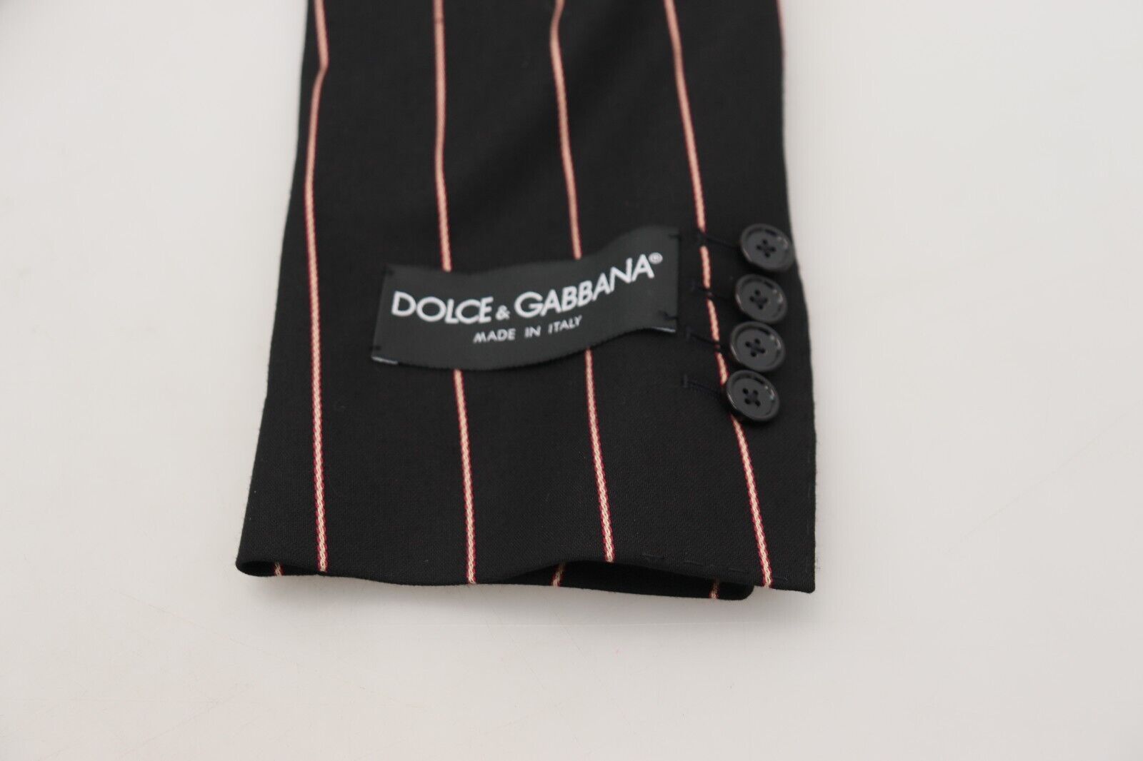 Dolce & Gabbana Dark Gray Stripes Viscose Double Breasted Blazer