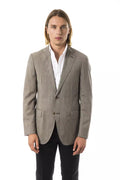 Uominitaliani Gray Wool Mens Blazer