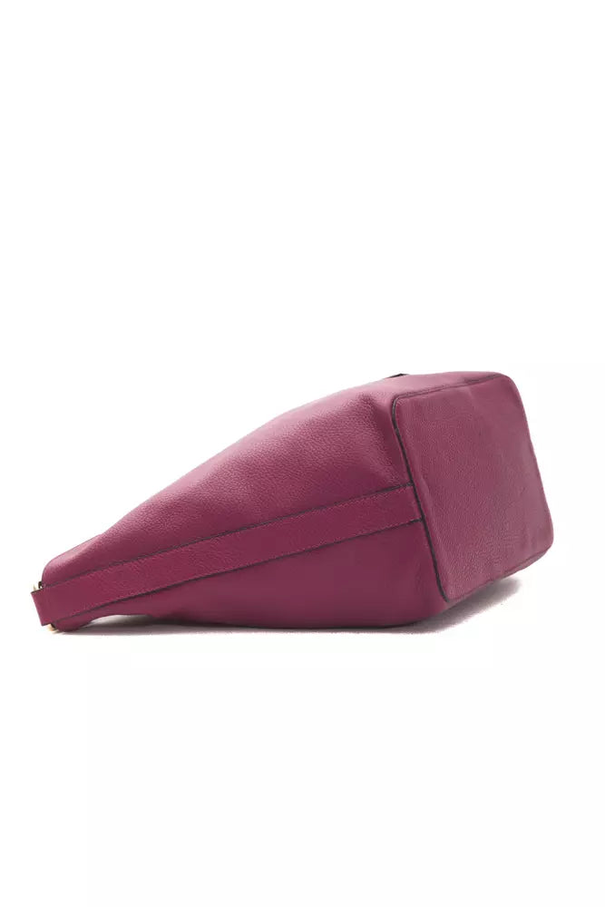 Pompei Donatella Burgundy Leather Shoulder Bag