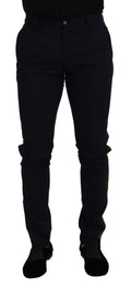 Dolce & Gabbana Black Wool Slim Formal Pants