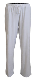 John Galliano White Cotton Logo Loose Men Pants