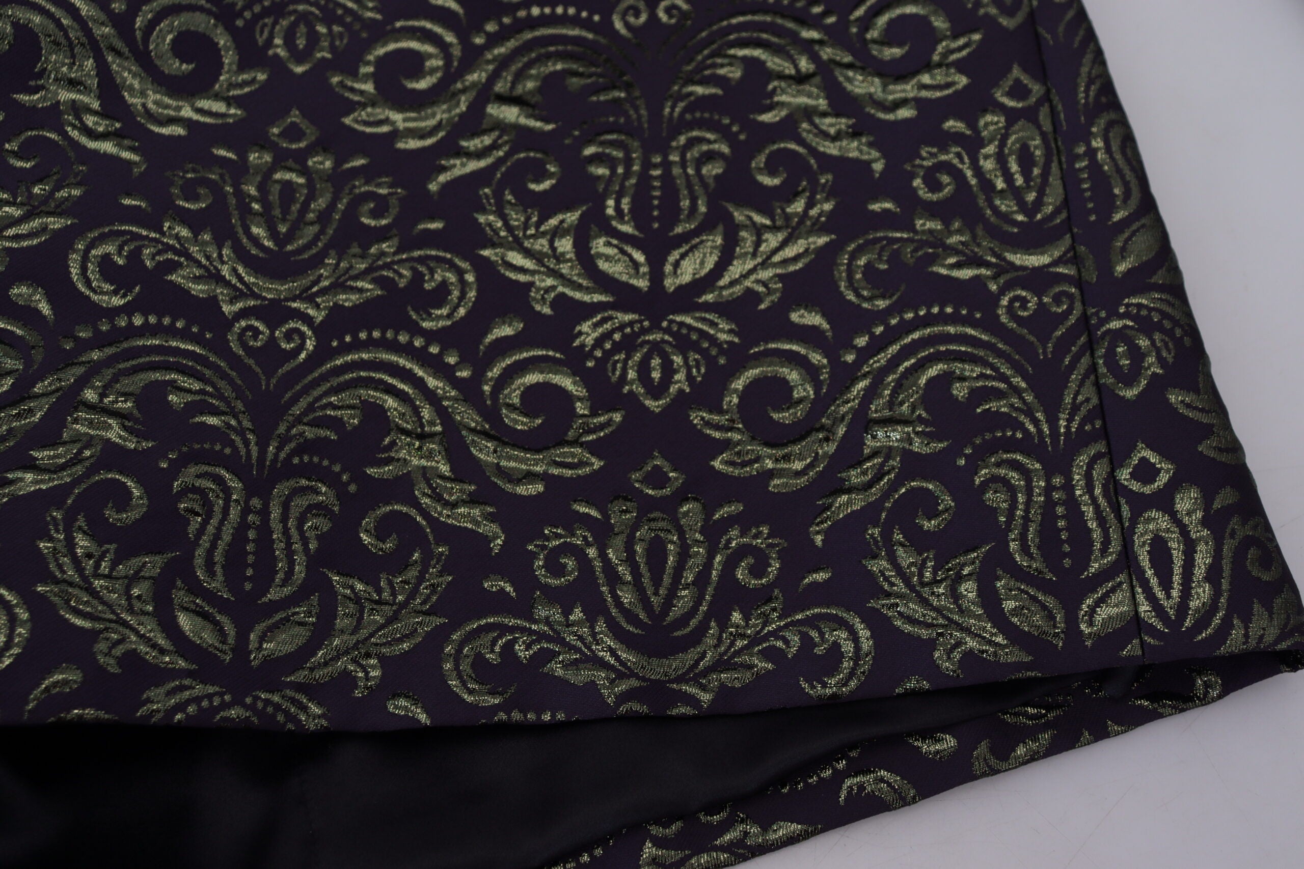 Dolce & Gabbana Dark Gray Purple Baroque Jacket Blazer Robe