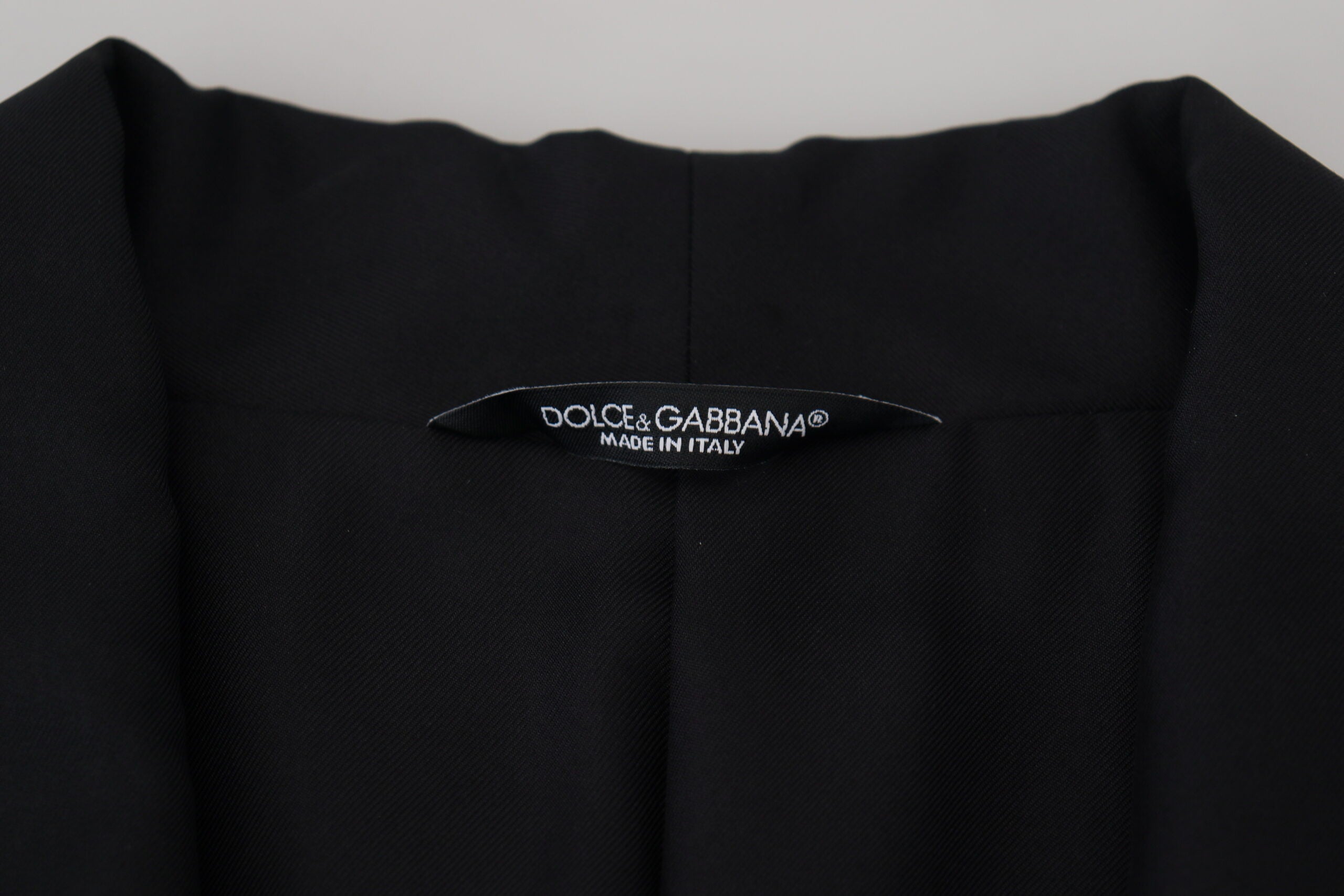 Dolce & Gabbana Dark Gray Robe Striped DG Patch Jacket Men Blazer