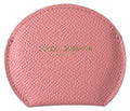 Dolce & Gabbana Pink Calfskin Leather Round Mirror Holder