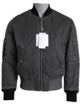 MM6 Maison Margiela Gray Bomber Zipper Pocket Sleeves Jacket