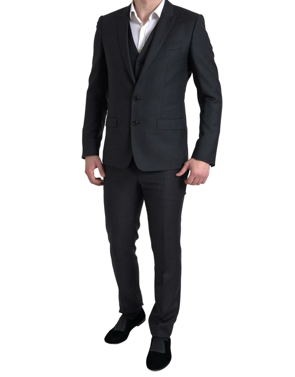 Dolce & Gabbana Dark Gray 3 Piece Single Breasted MARTINI Suit