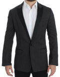 Dolce & Gabbana Dark Gray Wool Silk Slim MARTINI Jacket Blazer