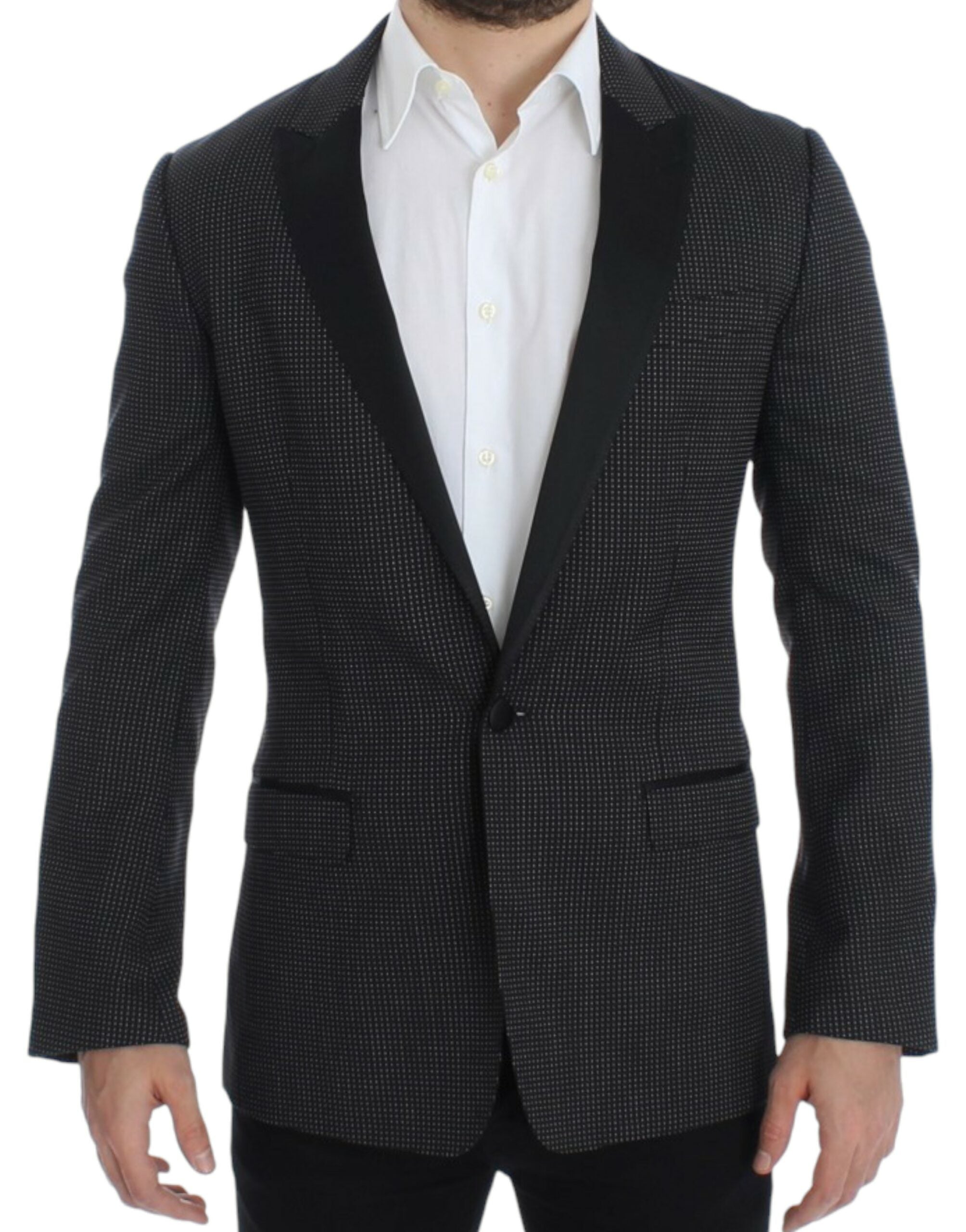 Dolce & Gabbana Dark Gray Wool Silk Slim MARTINI Jacket Blazer