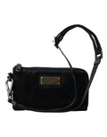 Dolce & Gabbana Black Nylon Logo Plaque Keyring Pouch Clutch Bag