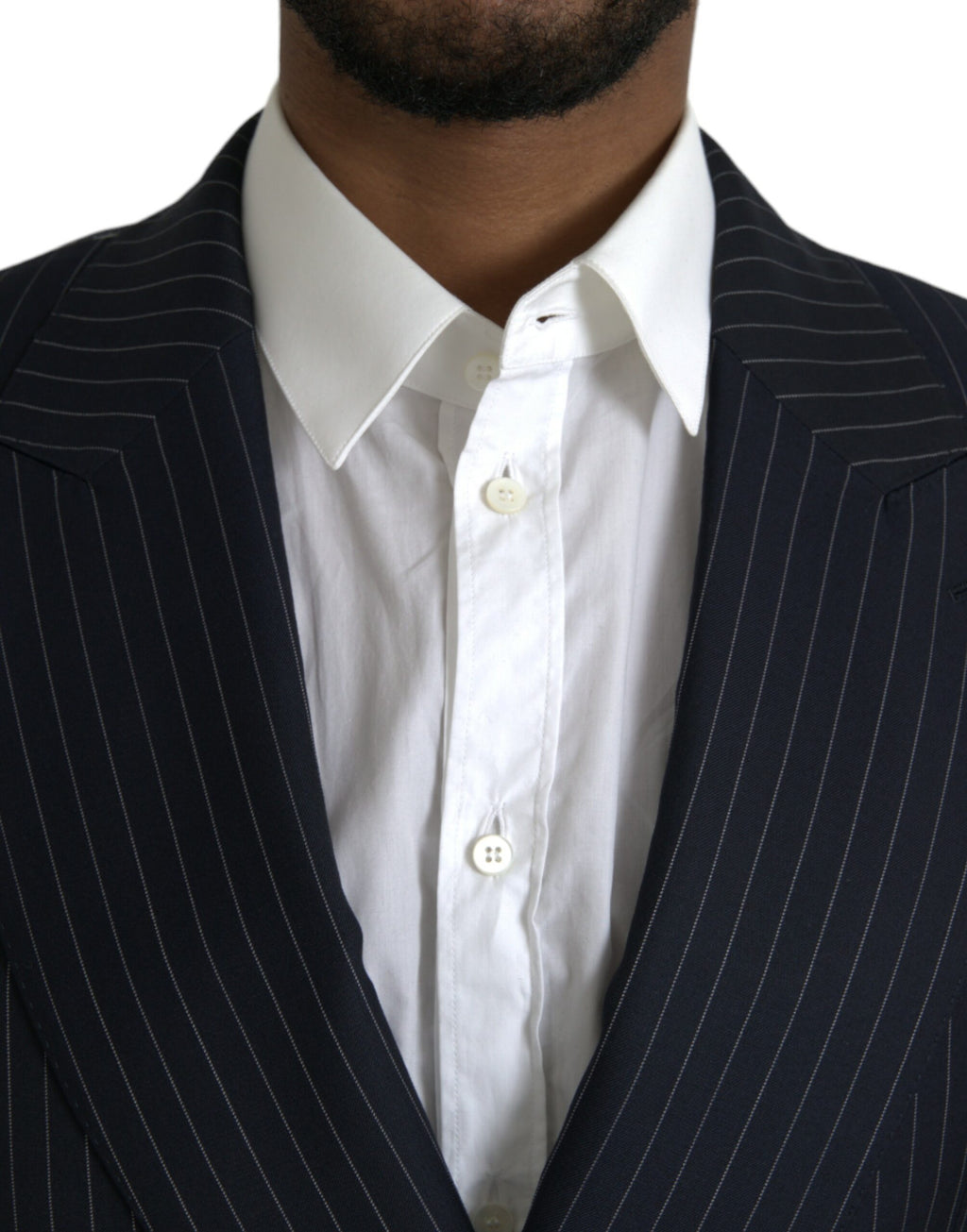 Dolce & Gabbana Dark Gray Stripe SICILIA Double Breasted Coat Blazer