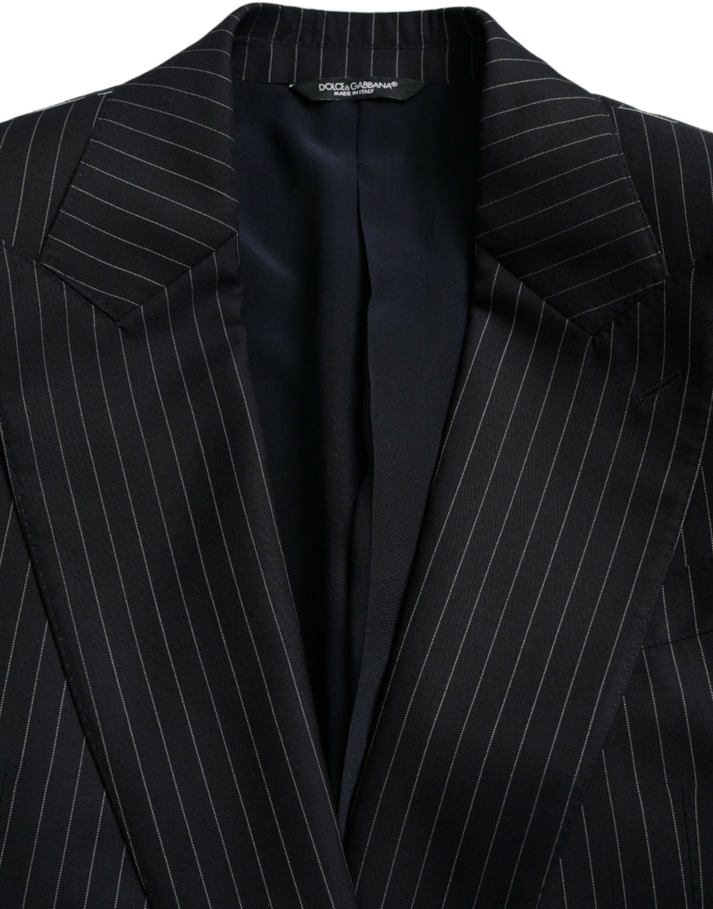 Dolce & Gabbana Dark Gray Stripe SICILIA Double Breasted Coat Blazer