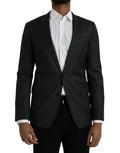Dolce & Gabbana Dark Gray Stripe MARTINI Single Breasted Coat Blazer