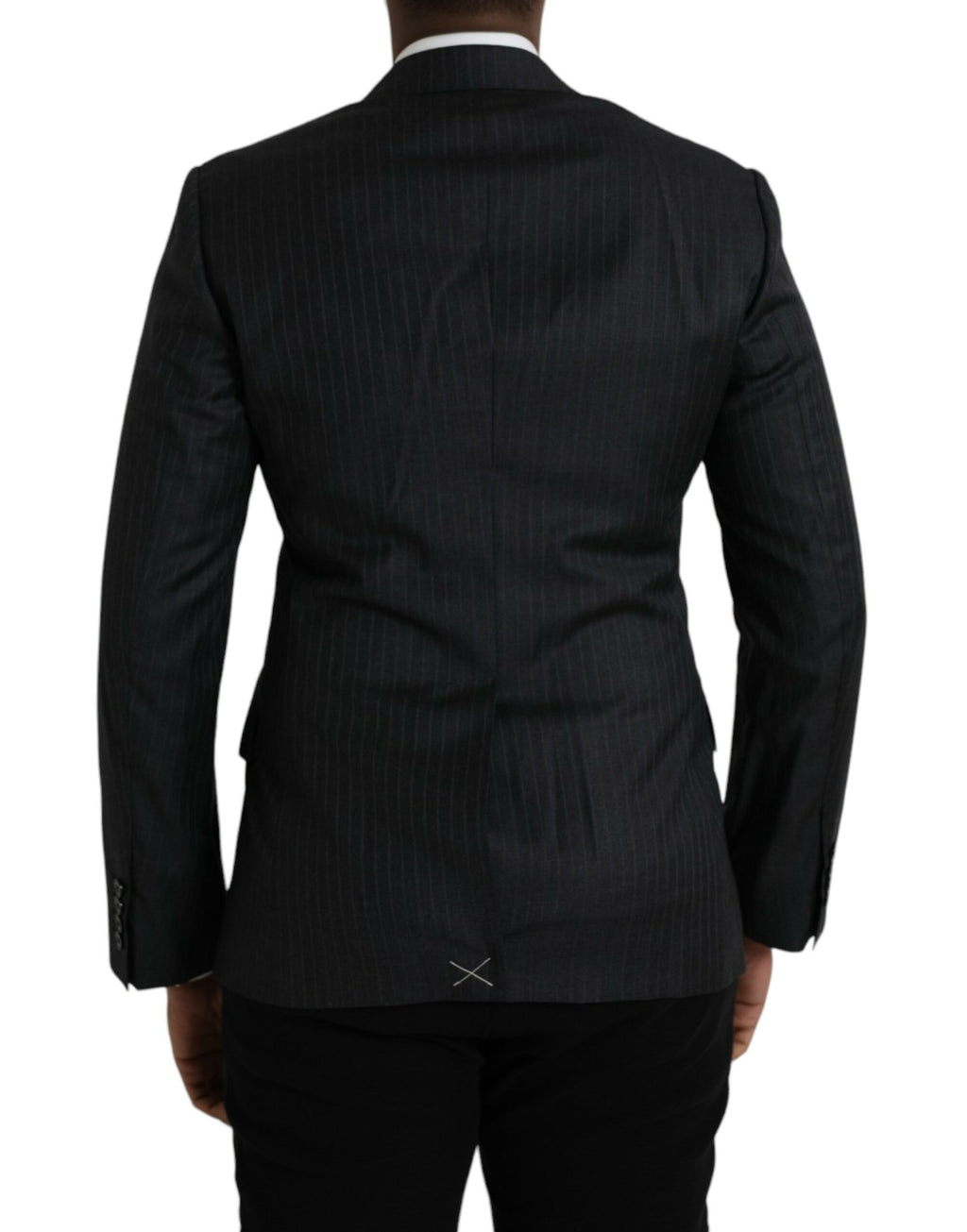 Dolce & Gabbana Dark Gray Stripe MARTINI Single Breasted Coat Blazer