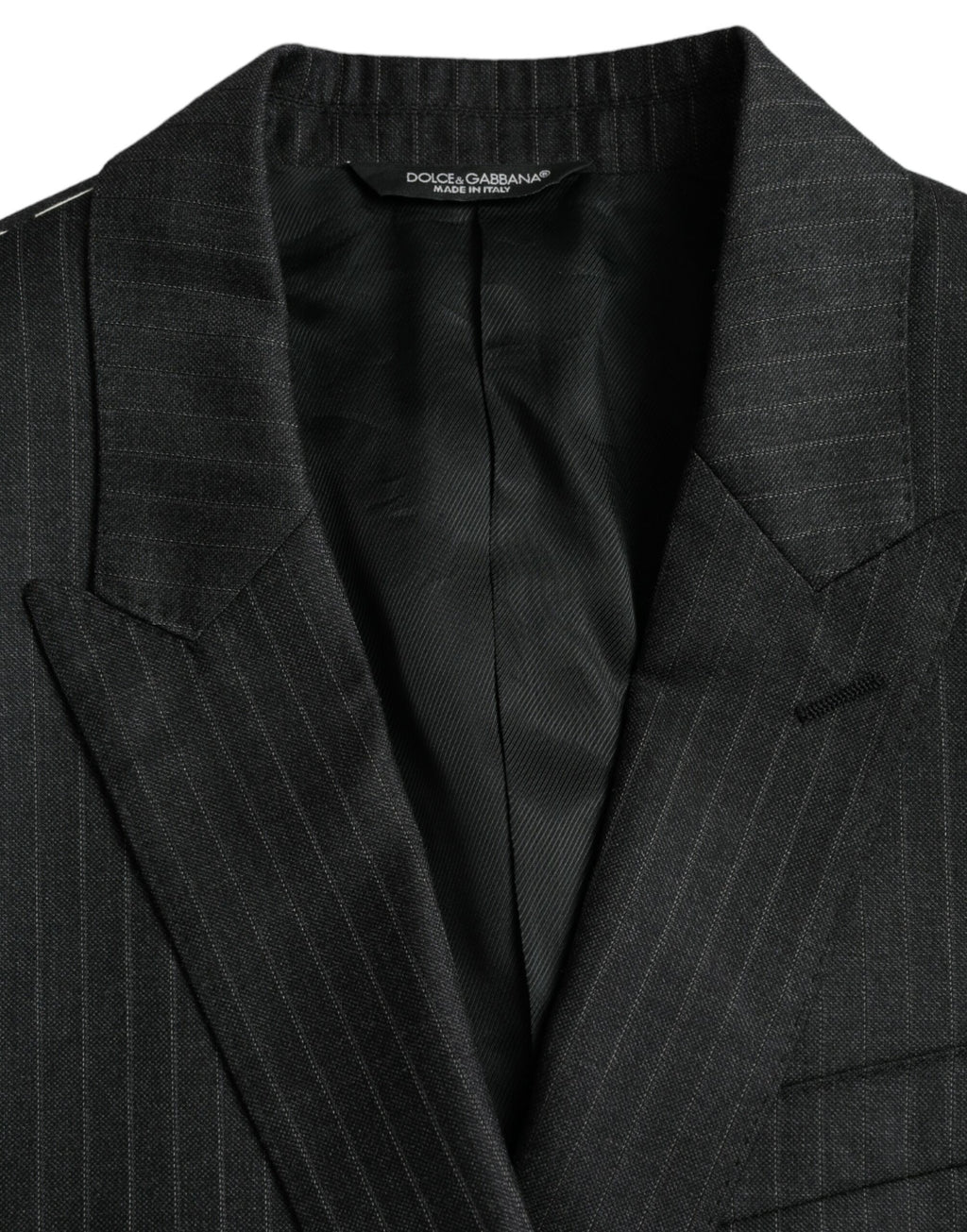 Dolce & Gabbana Dark Gray Stripe MARTINI Single Breasted Coat Blazer