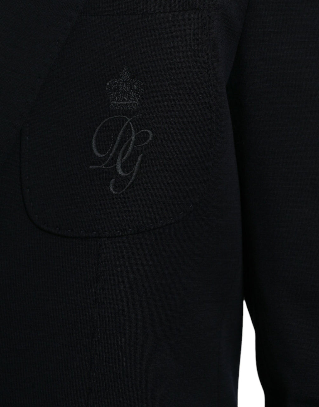 Dolce & Gabbana Dark Blue Wool Single Breasted Coat Blazer